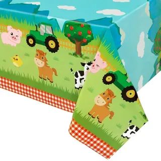Tafelkleed Bauernhof 137x274 cm, 1 Stück, Plastik, Wegwerf