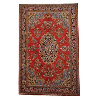 Borento Orientteppich Perserteppich Sarough 326 x 216 cm, rechteckig, Handgeknüpft rot