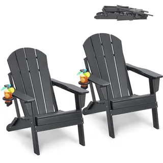 Vevor Adirondack-Stuhl 2er-Set 55 x 70 x 106 cm grau