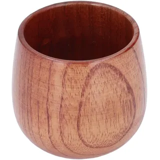Natürlicher Wasserbecher Aus Massivholz, Schlichter, Bauchiger Tee-, Wein- Oder Kaffeebecher, Klassischer Holzbecher Für Küche Und Bar, Mittelgroß