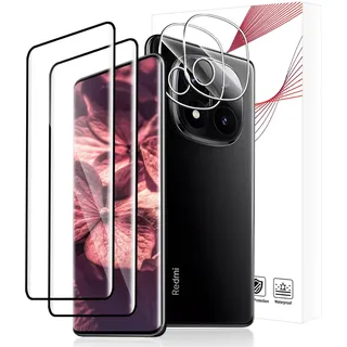 Bodyguard 2+2 Stück für Schutzfolie für Xiaomi Redmi Note 14 Pro Plus 5G, 3D 9H Härte Xiaomi Note 14 Pro Plus Folie, HD-Klar Kristallklar Redmi Note 14 Pro Plus DisplaySchutzfolie für