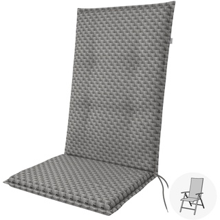Doppler Sitzauflage "Living" High,grau rattan,für Hochlehner (119 x 48 x 6 cm)