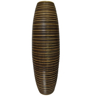 Rotfuchs Blumenvase Holzvase Bodenvase Tischvase Dekovase für Dekoration aus Mangoholz beige schwarz 012-024, 61 cm