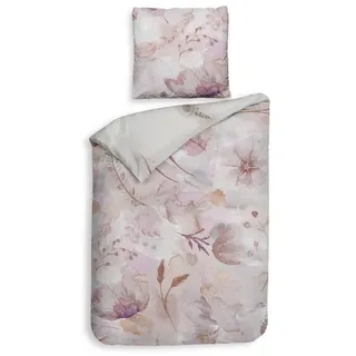 Heckett and Lane Bettwäsche Heckett & Lane Mako-Satin Bettwäsche 135x200 Kos natural Gräser Aquar, Mako-Satin, 2 teilig rosa