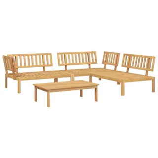 vidaXL Sofaelement 4-tlg. Garten-Sofagarnitur aus Paletten Massivholz (1 St) braun
