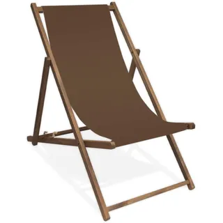 MultiBrands Liegestuhl, Holz, Cappuccino ohne Armlehne mit dunkelbrauner Lasur, klappbar