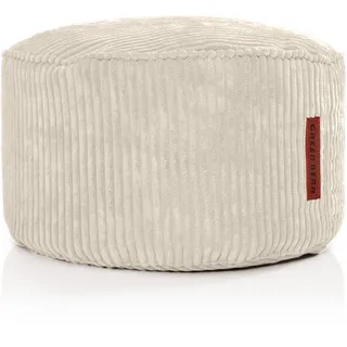 Green Bean Pouf-Kissen 45x25cm mit EPS-Perlen Füllung & Cordstoff Bodenkissen Liegekissen Sitzkissen Sitzhocker Sessel Kinder Erwachsene Stoff Hocker Ablage Beige