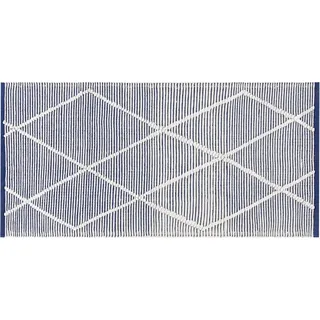 Beliani Synopa Kurzflorteppich 80 x 150 cm Blau/Weiß
