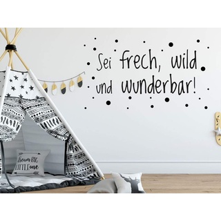 GRAZDesign Wandtattoo Sei Frech Wild und Wunderbar, Sprüche Kinderzimmer, Jugendzimmer, Motivation Wand, für Jungen Mädchen, 100x57cm, 081 hellbraun