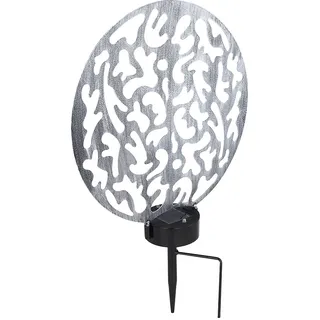 GLOBO Solarleuchte Metall 30x10x41 cm 2x LED warmweiß silber antik