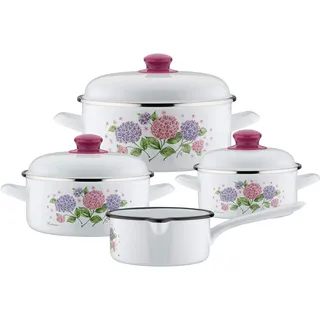 GSW Hortensie Topf-Set 4-tlg. Kochtopf (3x) + Stielkasserolle