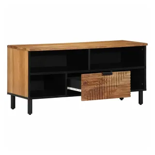 vidaXL TV-Einheit 100 x 33,5 x 46 cm Braun Massivholz