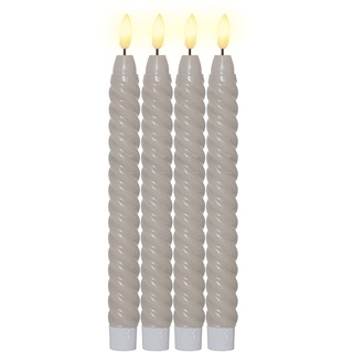 LED Kerzen mit Timerfunktion | LED Stabkerzen Beige | LED Kerzen flackernde Flamme | LED Kerze mit Timer | Kerzen Deko | Stabkerzen gedreht | Kerzen Set 4er | Deko Kerzen | Stabkerzen LED