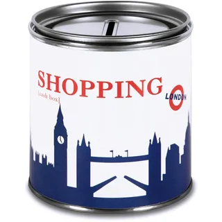 Spardose London Shopping Geld Scheine Schenken Witzige Geschenkdose Metall