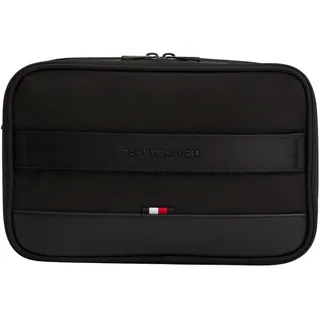 Tommy Hilfiger Kulturbeutel NYLON Travel Washbag zum Aufklappen, Schwarz (Black), Einheitsgröße