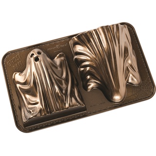 Nordic Ware Pfanne mit Spuk-Totenkopf 3D Ghost Kuchenform bronze