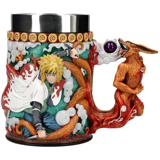 Figuren Shop GmbH Bierkrug Minato Namikaze Krug – Naruto Figur Anime Bierkrug Kurama 600 ml, Kunststein (Polyresin), Edelstahl