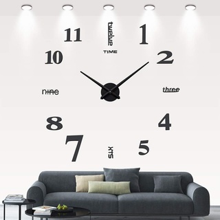 GMMH Design Wanduhr 100-130 cm 3 D XXL Uhr Moderne Selbst gestaltbare Do-it-Yourself Wanduhr (Schwarz)