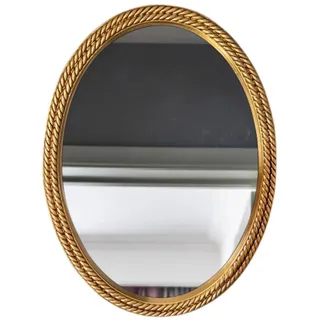 SnamicE Ovaler Hängespiegel, 55,9 x 71,1 cm, Vintage, dekorativer Wandspiegel, großer Kosmetikspiegel für Wohnzimmer, Schlafzimmer, Badezimmer, Eingangsbereich, antikes Gold