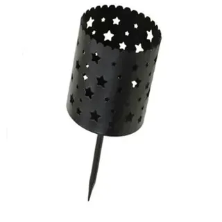 4 STK Metall Kerzenhalter schwarz Windlichter Stecker o424 Laser Cut Out Dekostecker 13x6cm Teelichthalter Adventskranz Weihnachtsdeko Deko Metallsterne Stecker Weihnachten
