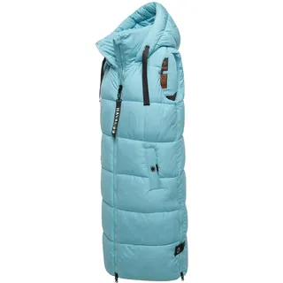 Navahoo Damen ärmellose lange Outdoor-Weste warme Winterjacke Schnuffelchen Sky Blue Gr. S - S