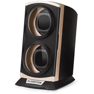 Klarstein Uhrenbeweger, Automatik-Uhrenbeweger, Watch Winder, Uhrenbeweger für Automatikuhren, Automatischer Uhrenbeweger mit Platz für 2 Uhren, LED Beleuchtung, 3 Drehmodi, 4 Rotation