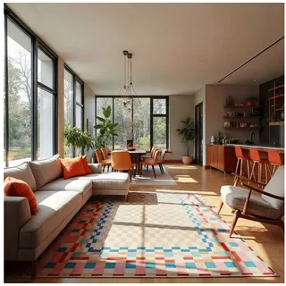 FLAIR RUGS Teppich CHECKERED BORDER, rechteckig, Höhe: 8 mm 180 cm x 230 cm x 8 mm