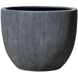 Dehner Übertopf Banbury, frostbeständiger Blumenkübel, Polystone, schwarz, für den Außenbereich, inkl. Bodenloch gegen Staunässe schwarz Ø 50 cm