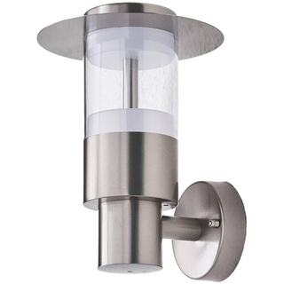 Lindby Edelstahl LED Wandlampe aussen, Aussenwandleuchte spritzwassergeschützt IP44, 1x 11W LED, warmweiß (3.000K), Außenleuchte