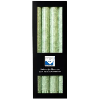 Premium Stearinkerzen Set (4er/8er) – Lange Stabkerzen 25x2,2 cm mit Kristall-Struktur – 100% Pflanzlich – 10h Brenndauer – Edle Tafelkerzen für Hochzeit, Deko, Gastro (Mint, 8er Pack)