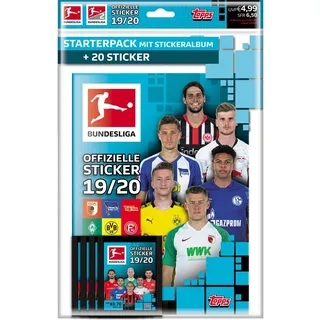 Topps Bücher-Adventskalender Topps Bundesliga Sammelsticker 2019/20 - 1 Album inkl. 4 Tüten