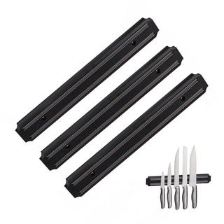 relaxdays Wand-Magnet Messer-Leiste Magnetleiste Messer 3er Set schwarz|silberfarben