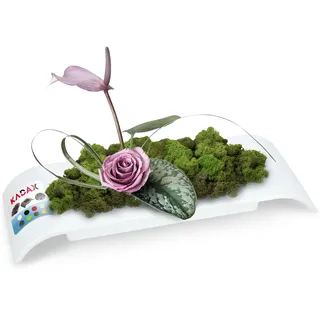 KADAX Ikebana aus Kunststoff, Ikebana Vase, Blumentopf, Blumenschale, Japanischer Blumenhalter für Sonnenblumen, Ikebana-Blumenvase, Blumengestecke (L: 36 cm, weiß)