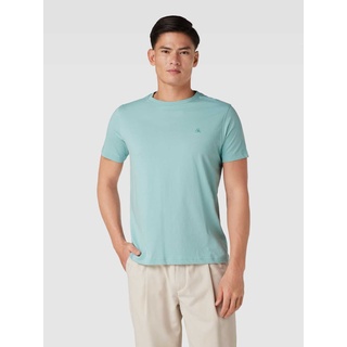 T-Shirt mit Label-Stitching, Blau, L