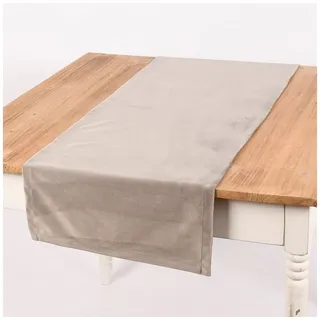 Tischläufer Magma Tischläufer Samt uni mittelgrau 40x145cm, pflegeleicht grau