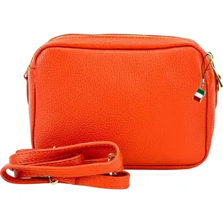 FLORENCE Umhängetasche Florence Umhängetasche Damen Tasche (Umhängetasche), Damen Leder Umhängetasche, orange ca. 22cm orange