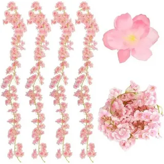 Künstliche Kirschblüten Girlande 4 Stück 180cm Frühling Deko