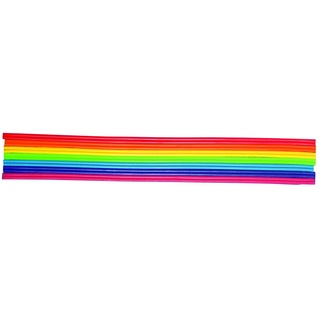 RAYHER HOBBY Rayher Wachs-Zierstreifen Regenbogen, 14 Streifen, 23 cm lang, 2 mm breit, Wachszierborten in 7 Farben, Verzierwachs, Wachs zum Kerzen verzieren, 3107800