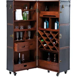Kare Barschrank 61 x 154 x 61 cm Braun/Schwarz