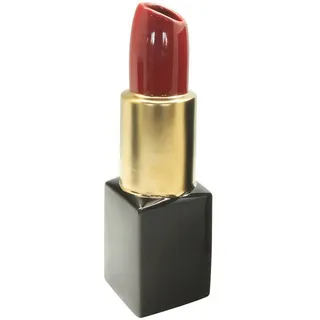 GILDE Dekovase Vase Skulptur Lippenstift Milano Rot Gold Schwarz (30cm)