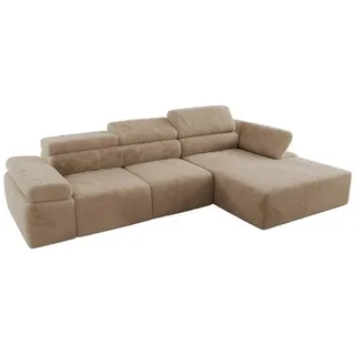 MKS Eckcouch Polyester 5-Sitzer Beige