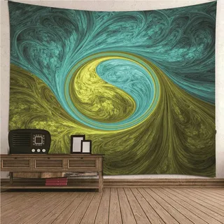 Ayoiow Wandtuch XXL, Wand Deko Polyester Wandtuch 350X256 Blau Wandteppiche für Schlafzimmer Wohnzimmer Deko