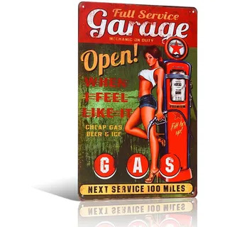 Yunuo - American Sexy Golf Girl Blechschilder Pop Art Pin Up Metall Poster Garage Texas Motor Oil Retro Kraft Deko