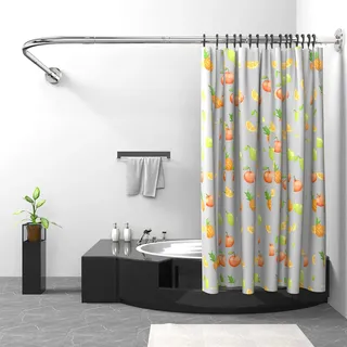 Misounda Duschvorhangstange L Form, 95x175 cm/100-165 cm Duschstange Ecke aus Edelstahl, Verstellbare Eckduschstange mit Edelstahlring, Duschvorhang Halterung für Badezimmer Badewanne Umkleidekabine