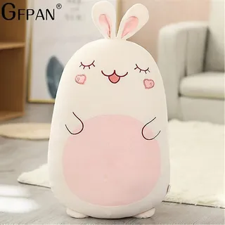 Kuscheliges Plüschtier Kawaii Tier Großer Dinosaurier Shiba Inu Hund Plüschmaus Kaninchen Puppe Mädchen Bett Schlafkissen - 80cm - Kaninchen