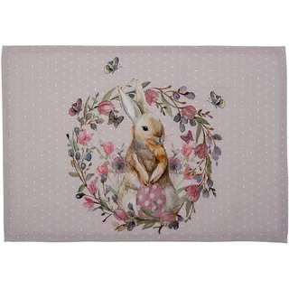Clayre & Eef HBU40 Tischsets (6er set) Rosa, Beige 48x33 cm