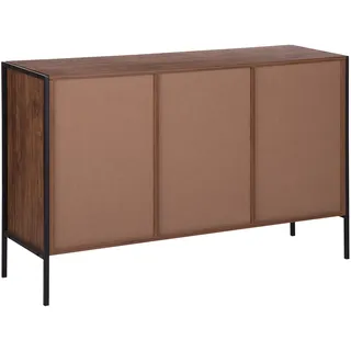 Beliani Sideboard dunkler Holzfarbton/schwarz Tifton