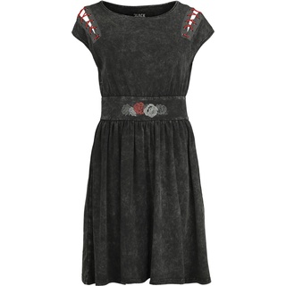 Black Premium by EMP Kleid knielang - Cut Out Dress with Roses - S bis XXL - für Damen - Größe XL - schwarz - XL