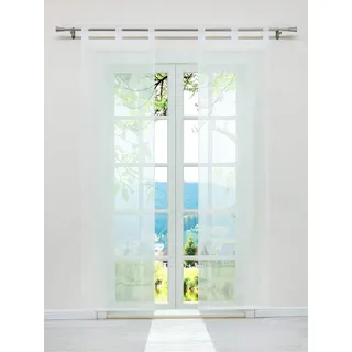 ESLIR Schiebegardinen Voile Flächenvorhänge Set 2er Gardinen mit Schlaufen Schiebevorhang Transparent Vorhang Uni Beige BxH 57x225cm 2 Stück