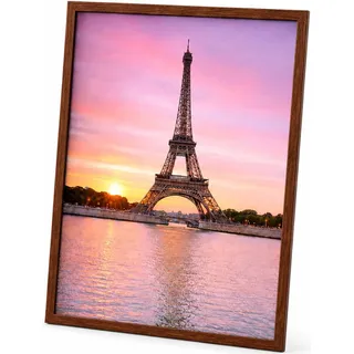 Abio Bilderrahmen 40x50cm Braun MDF Acrylglas Fotorahmen Frame Posterrahmen für Fotos Bilder Poster Rustikal Vintage Retro